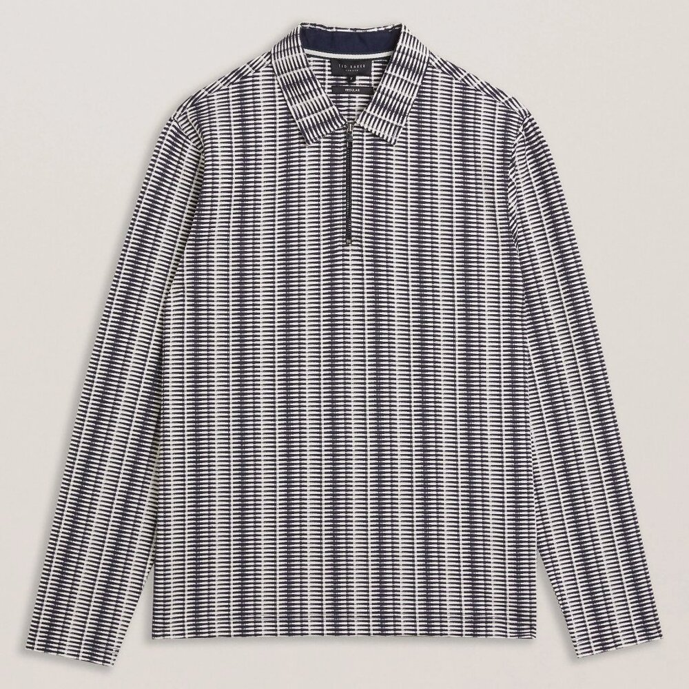 Ted Baker Capuzzo Men's Large (4) 1/4 Zip Long Sleeve Polo Shirt- NWT